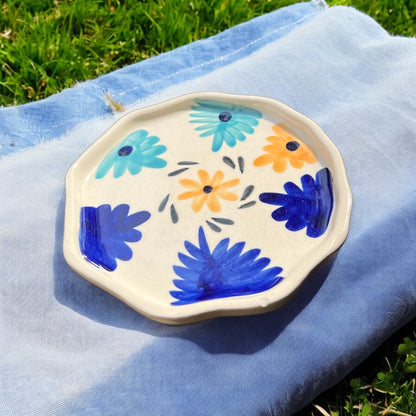 Blue & Yellow Flower  Mug & Saucer