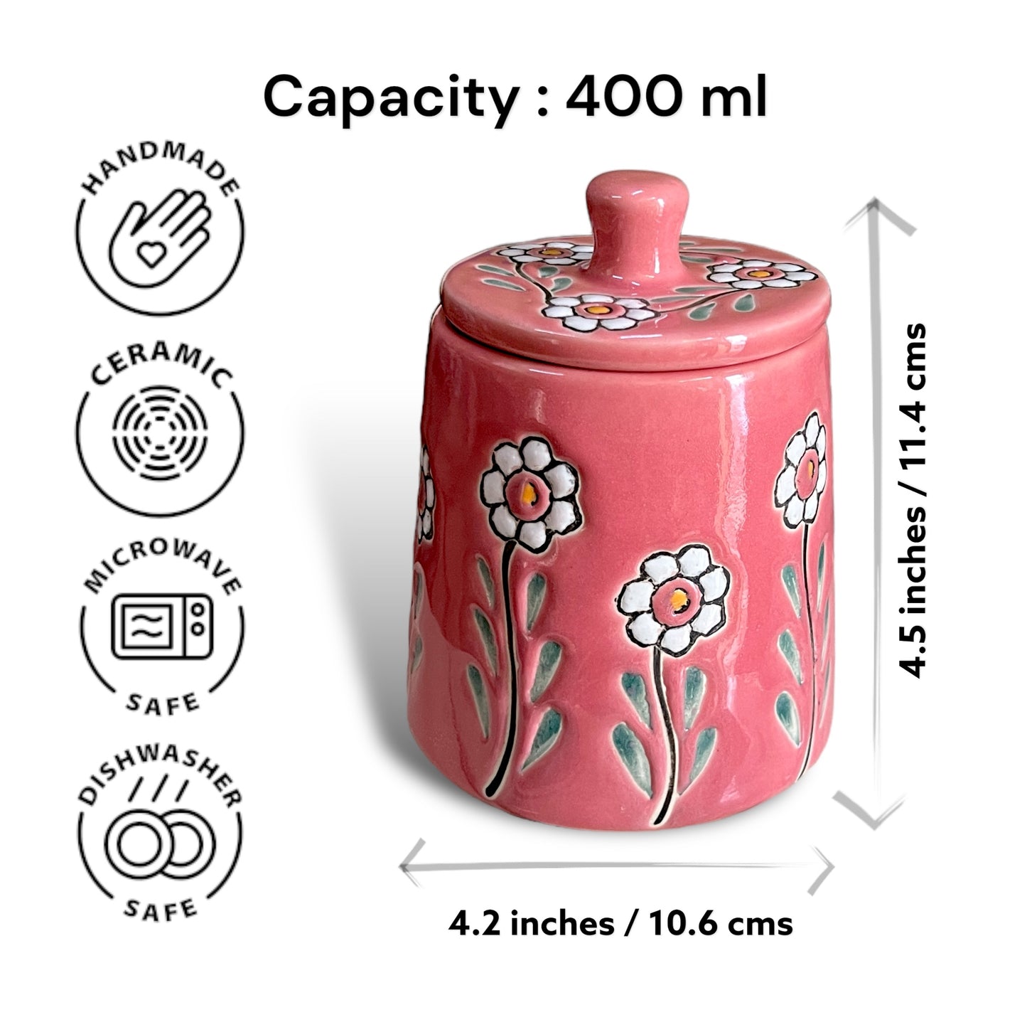 Floral Pink Jar