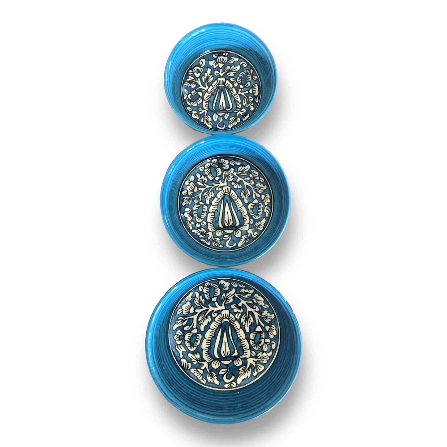 Sky Blue Mughal Art Bowl Set of 3