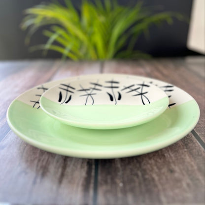 Green Handpainted Dinner Set (2 Pcs)