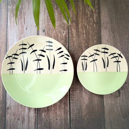 Green Handpainted Dinner Set (2 Pcs)