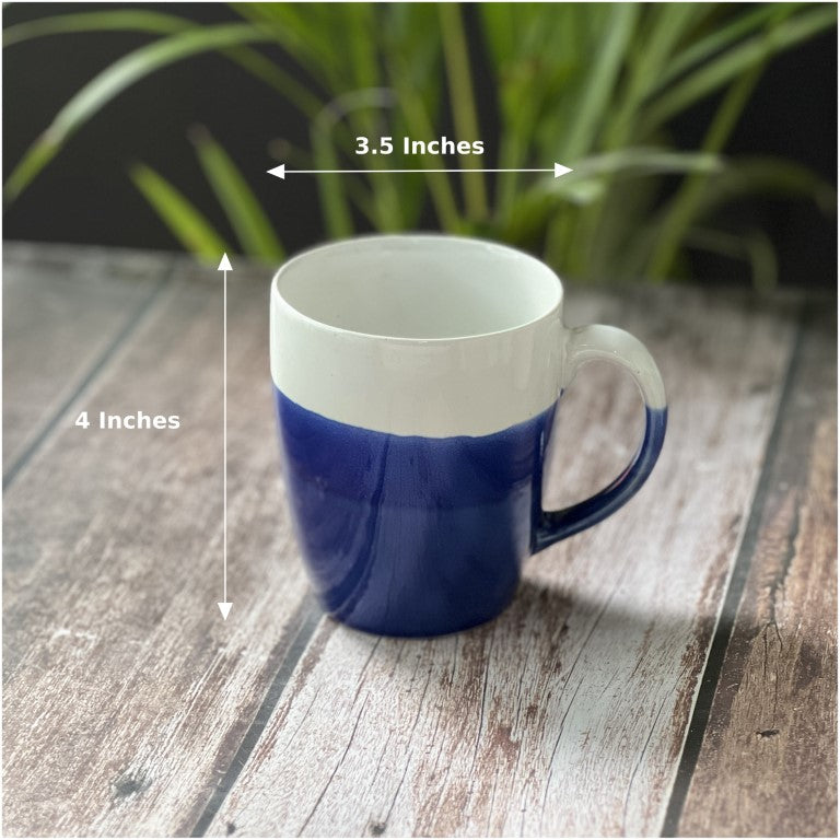 White & Blue Mugs Set of 2