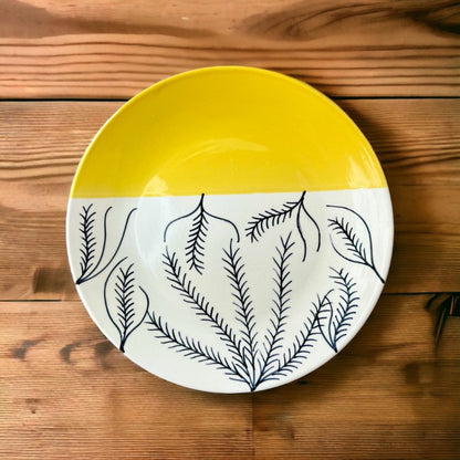 Yellow & White Dinnerware Set (12 Pcs)