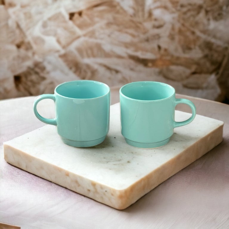 Cafe Green Mugs | Set of 2