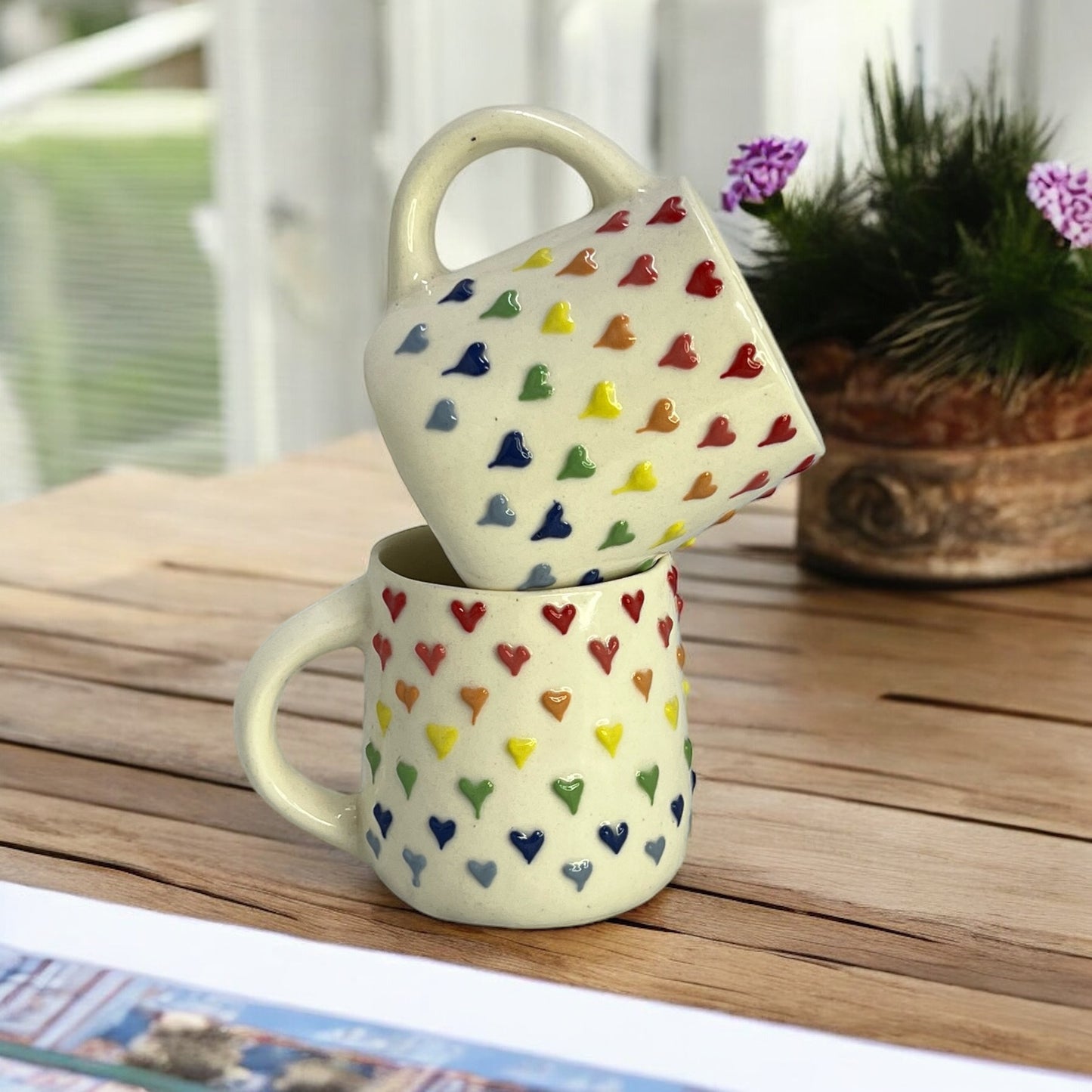 Colorful Hearts Mugs