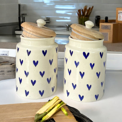 Love Blue Heart Jars