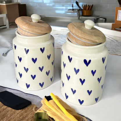 Love Blue Heart Jars