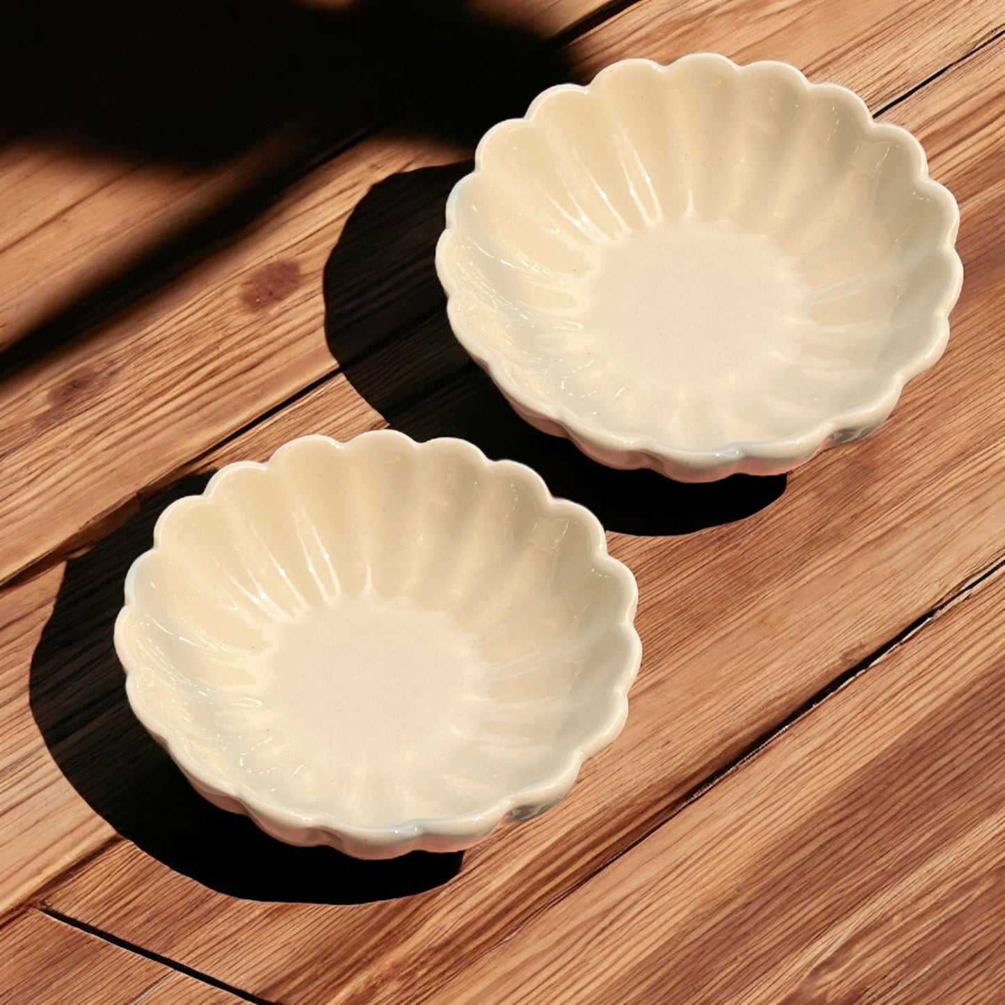 Six White Lotus Sweet Bowls