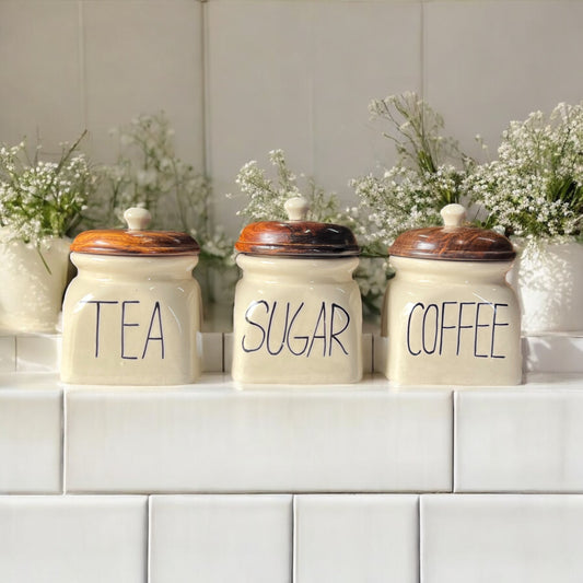 Round Tea Sugar Coffee Jars (without spoon)