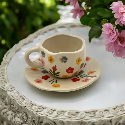 Bougainvillea Flower Mug & Saucer