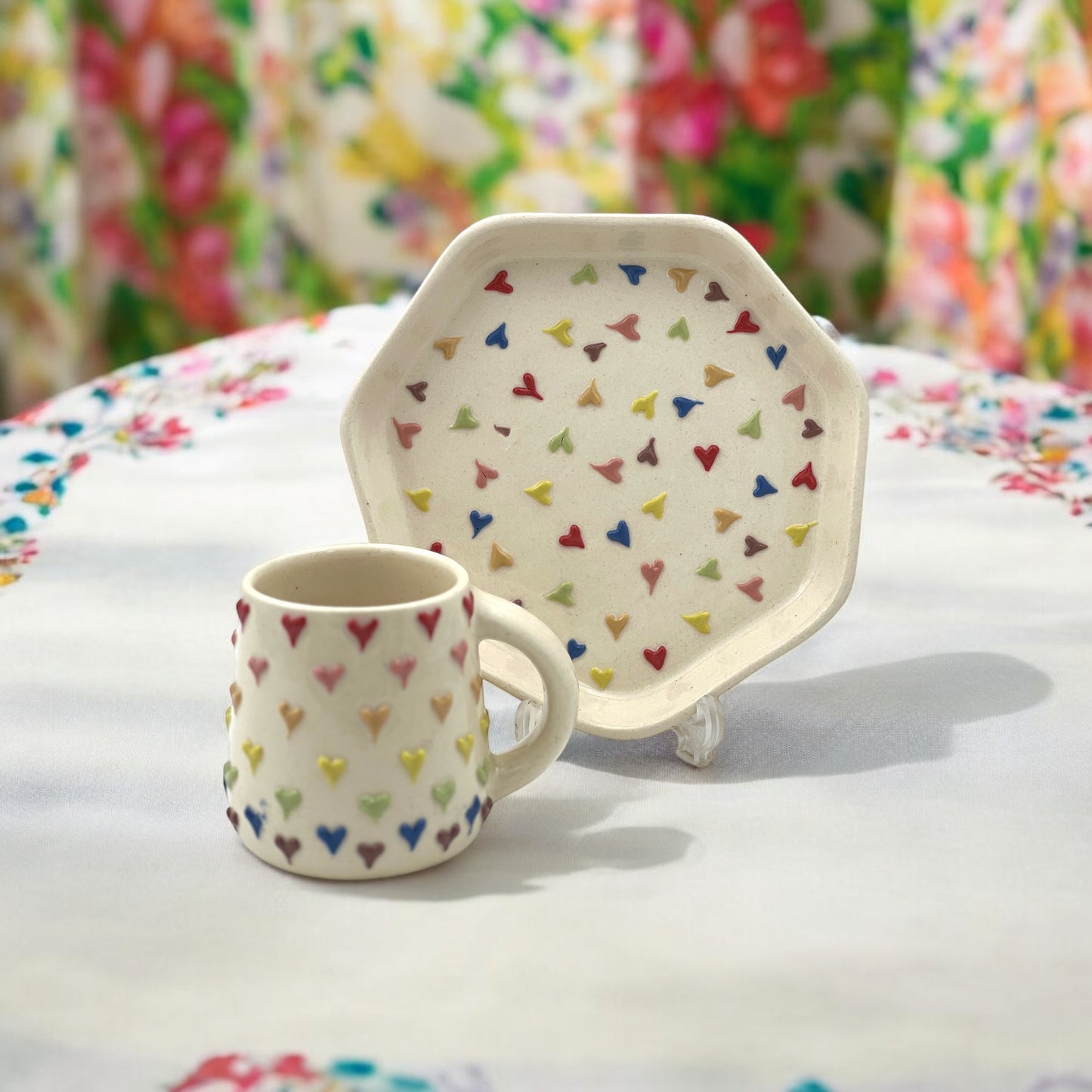 Rainbow Mug and Dessert Plate