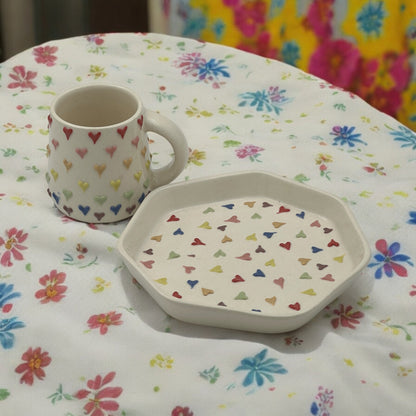 Rainbow Mug and Dessert Plate