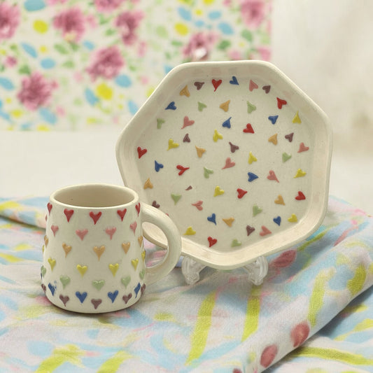 Rainbow Mug and Dessert Plate