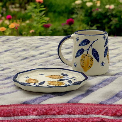 Lemon Mug ,Saucer and Dessert Plate