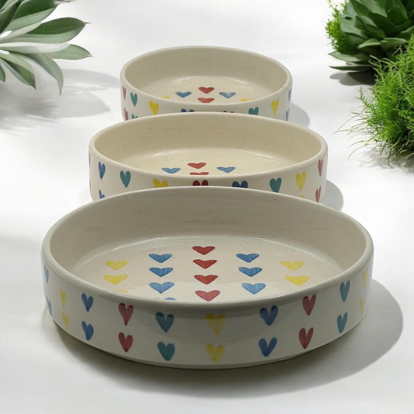 Rainbow Hearts Salad Snack Tray Set