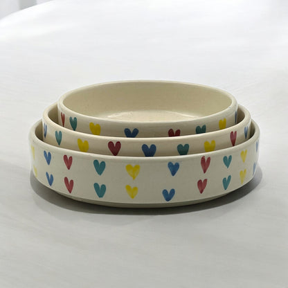 Rainbow Hearts Salad Snack Tray Set