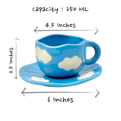 Blue Cloud Mug with Desert Plate