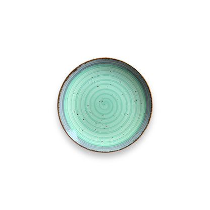 Green & Brown Quarter Plates (7 Inch, Set of 6)