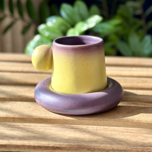 Knob Mug with Saucer