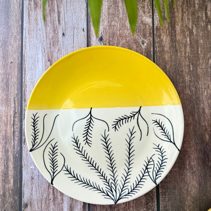 Hand Painted Yellow Dinner set (3 Pcs)