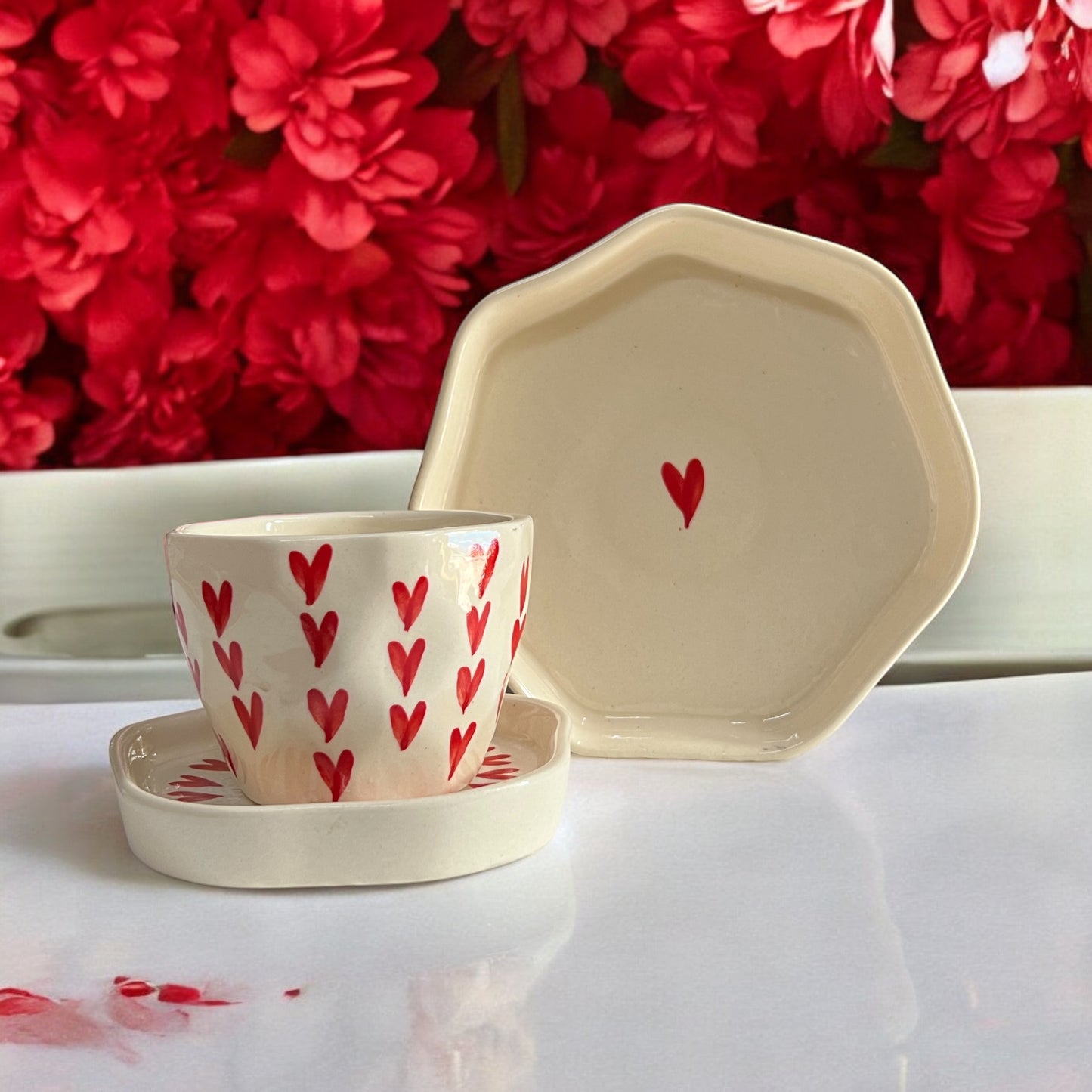 Over the Hearts Coffee Mug and Bowl Set