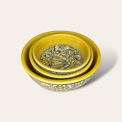 Yellow Mughal Serving Bowls