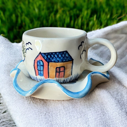 Farmouse Mug and Saucer