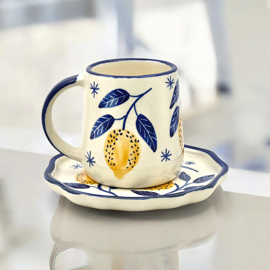 Lemon Mug & Saucer