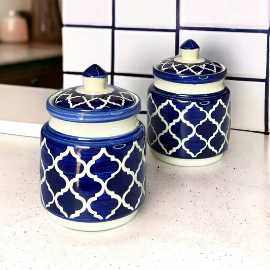 Two Morrocon Blue Jars