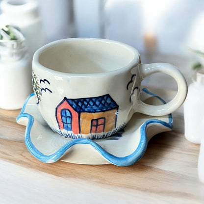 Farmouse Mug and Saucer