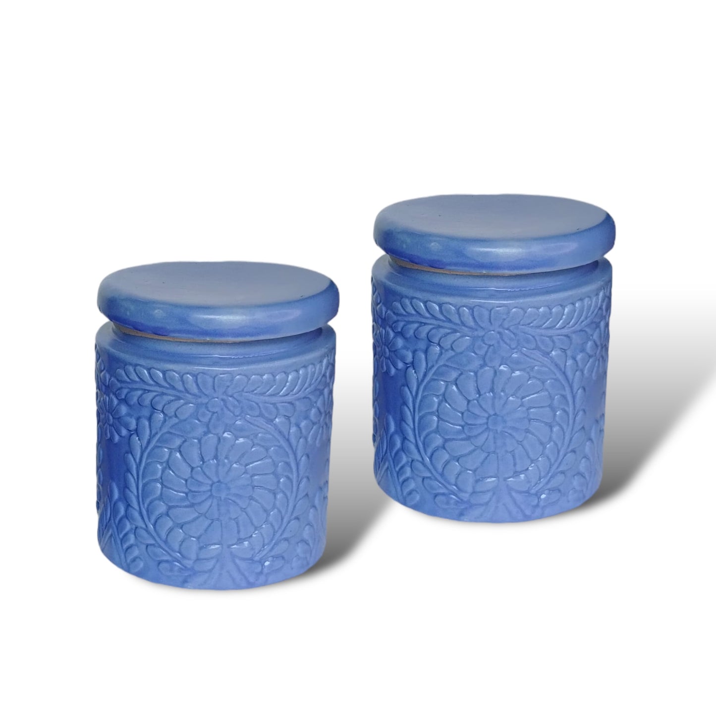 Two Dark Blue Jars