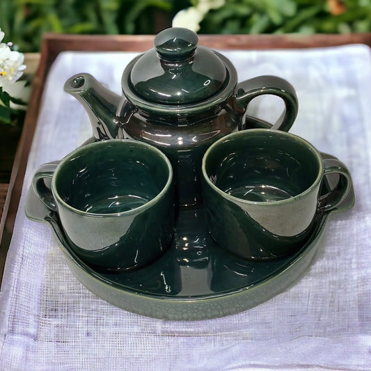 Antique Green Teapot Set