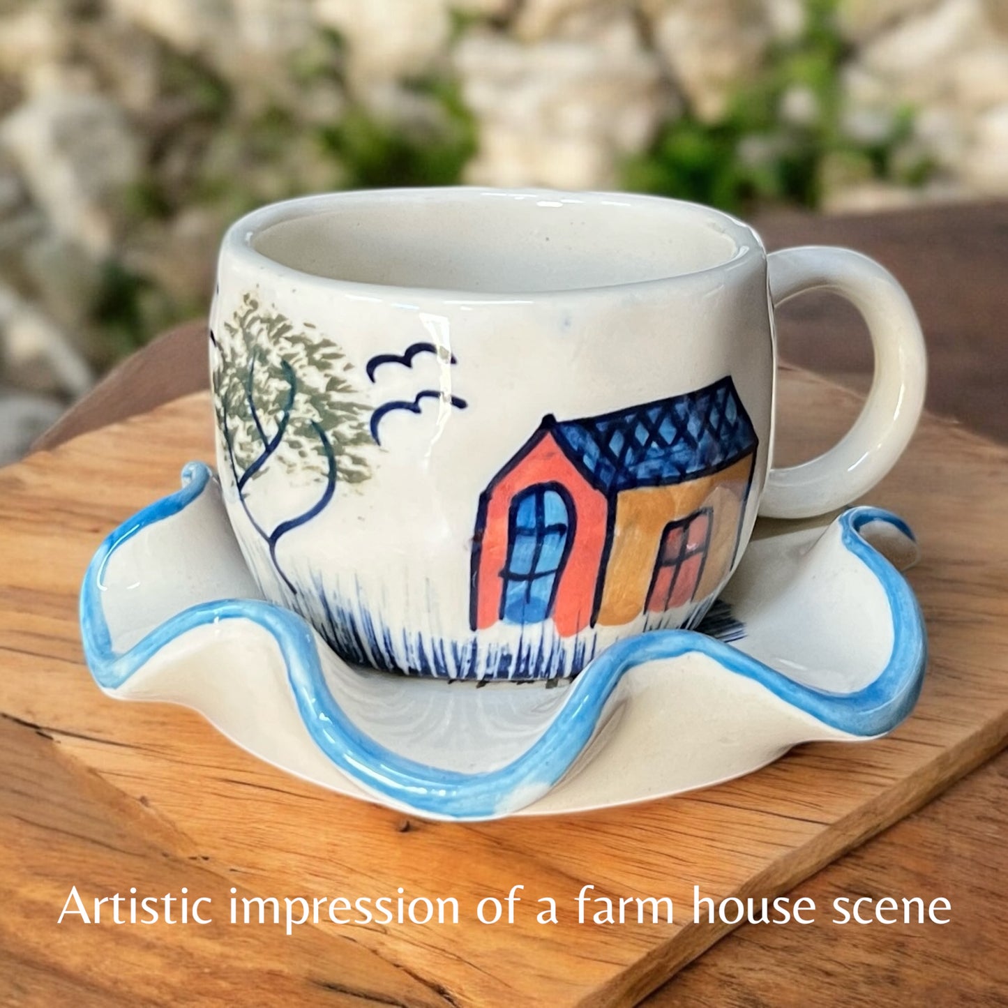 Farmouse Mug and Saucer