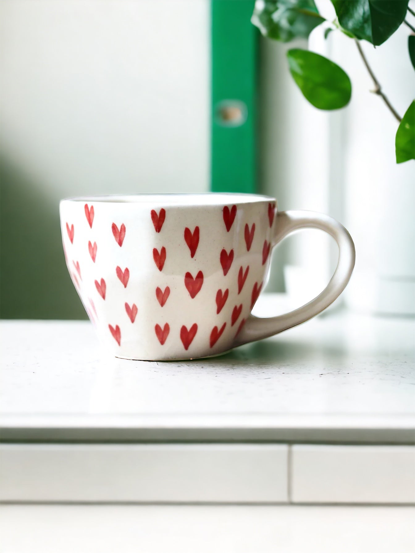 Heart Mug with Desert Plate