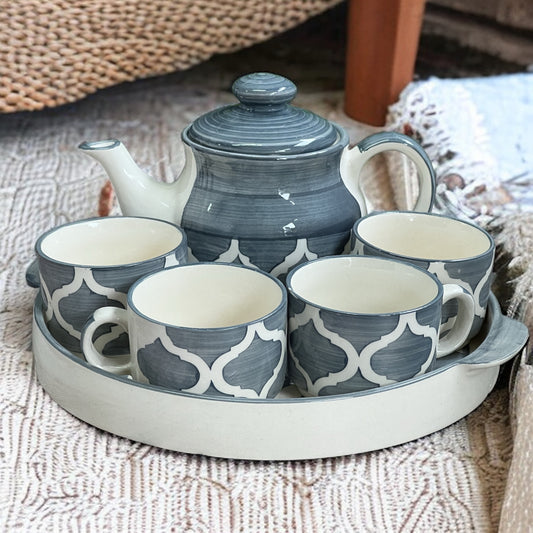 Four Grey Teapot Set