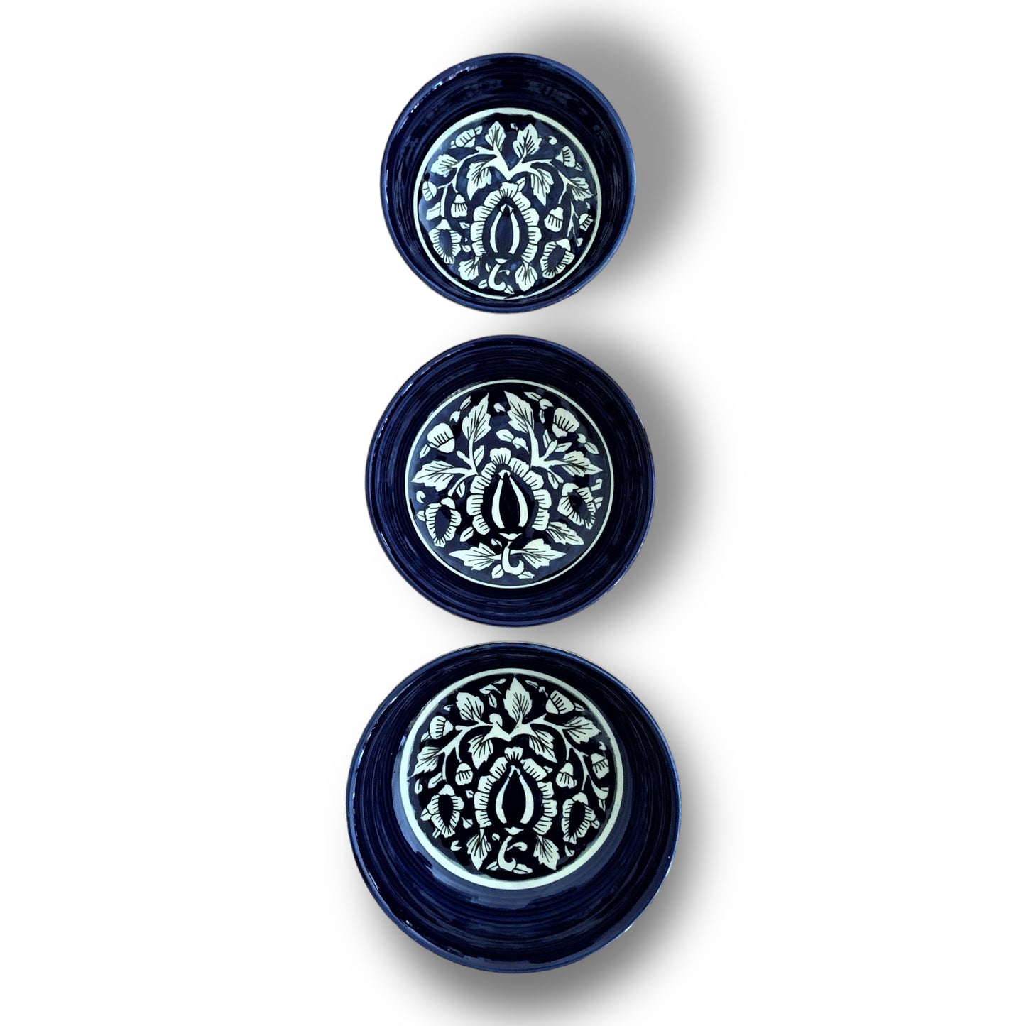 Dark Blue Mughal Art Bowl Set of 3