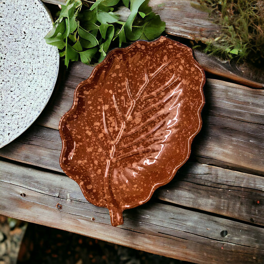 Brown Leaf Platter