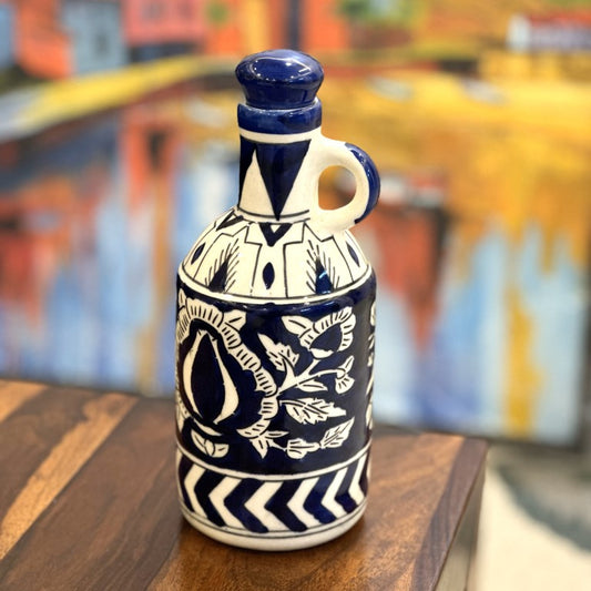 Blue Mughal Flower Oil Bottle