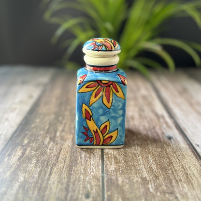 Hand Painted Air Tight Ceramic Jars With Stand